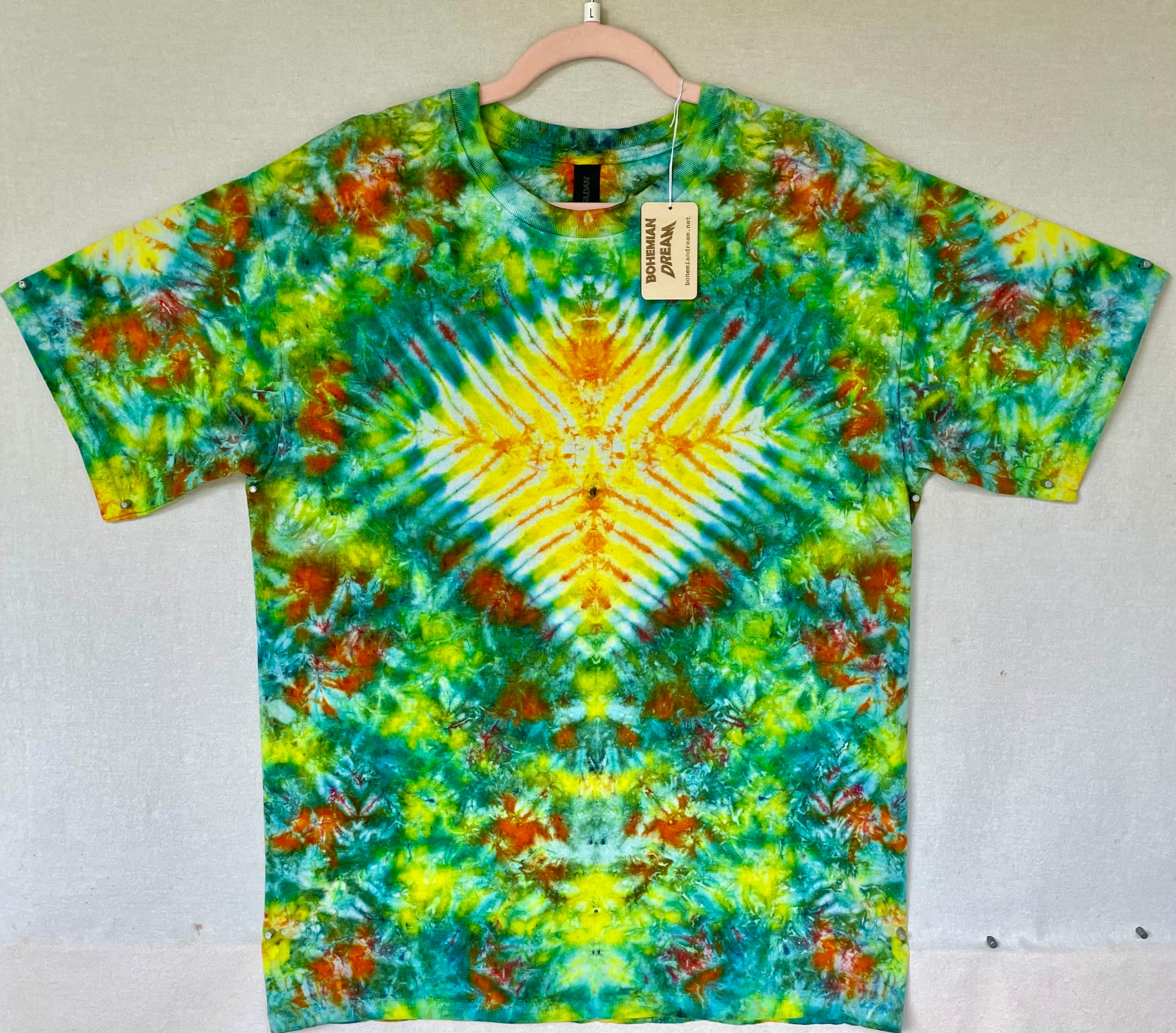 L GILDAN diamond tie-dye