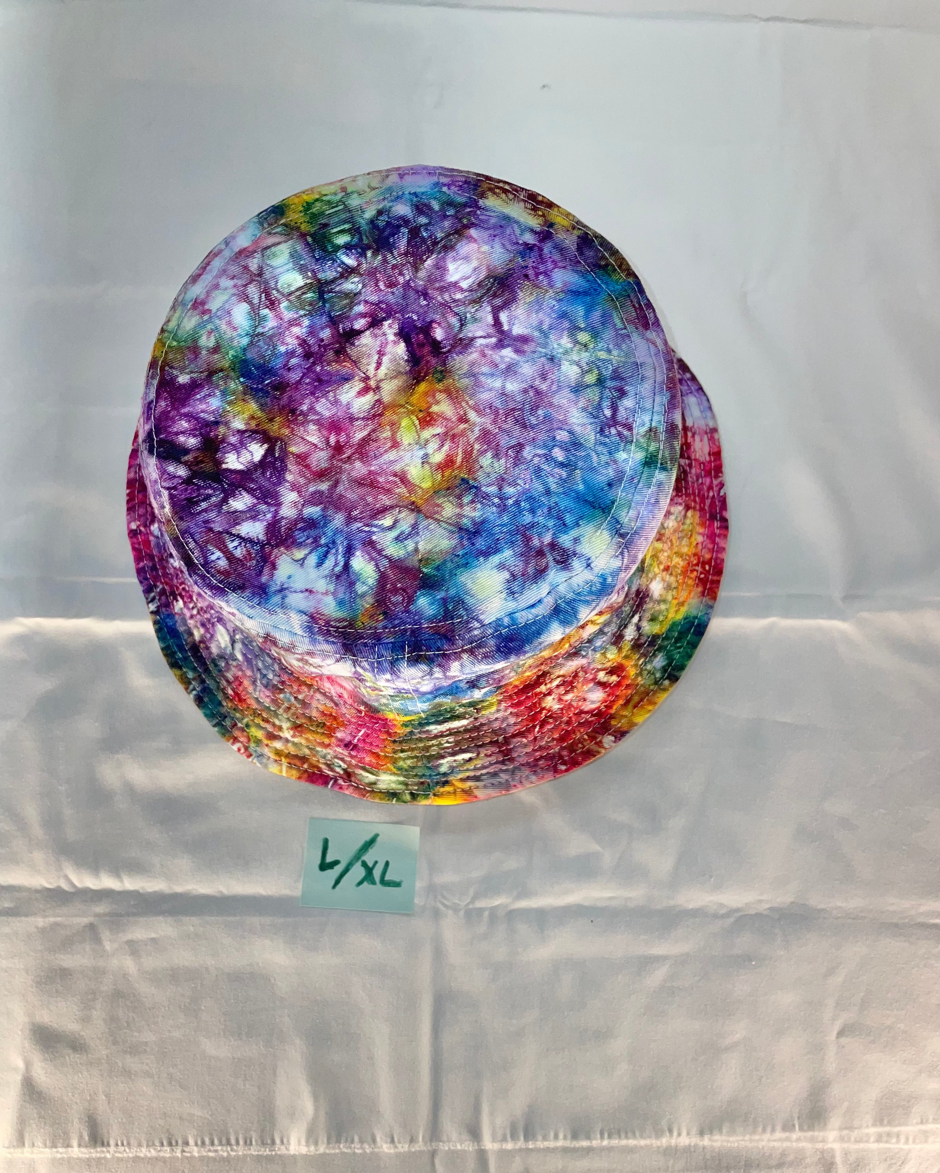 L/XL Short Brim Tiedye Bucket Hat