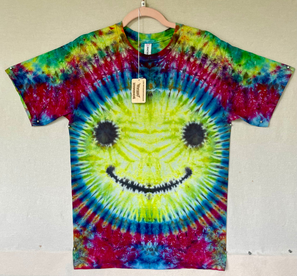 M GILDAN smiley tie-dye