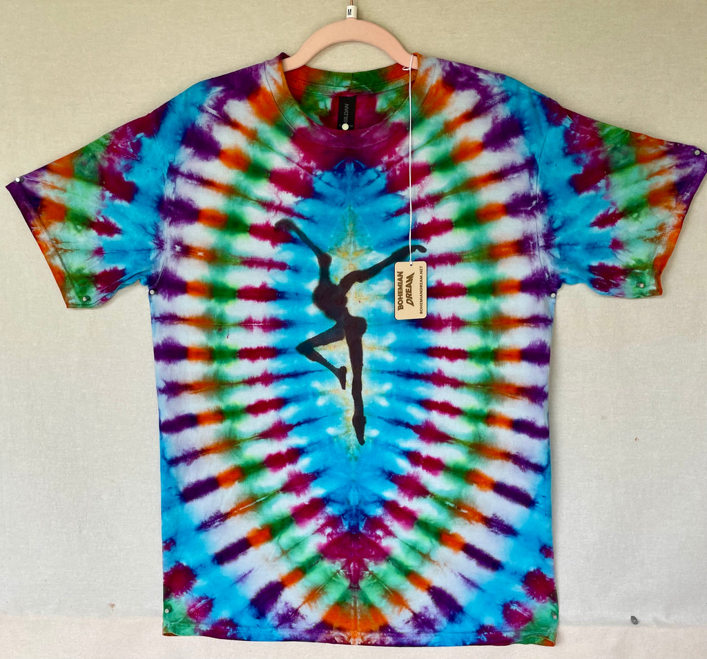 M GILDAN VJ tie-dye with hand, painted dancing lady