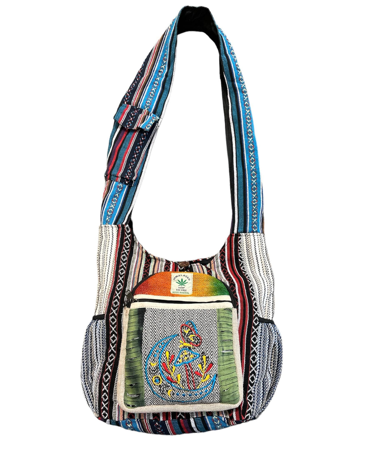 Hemp Mushroom Two Side Pocket Emb Bag FB153B
