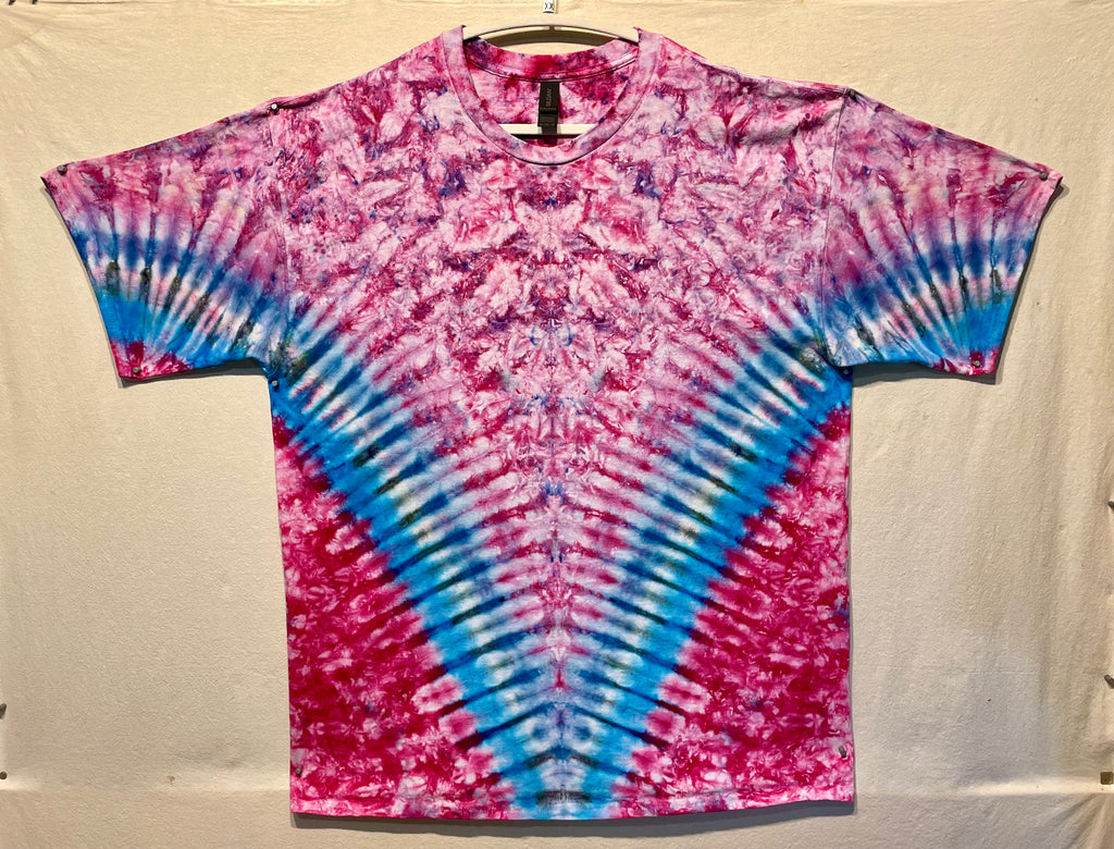 2XL V Tie-Dye GILDAN T-Shirt