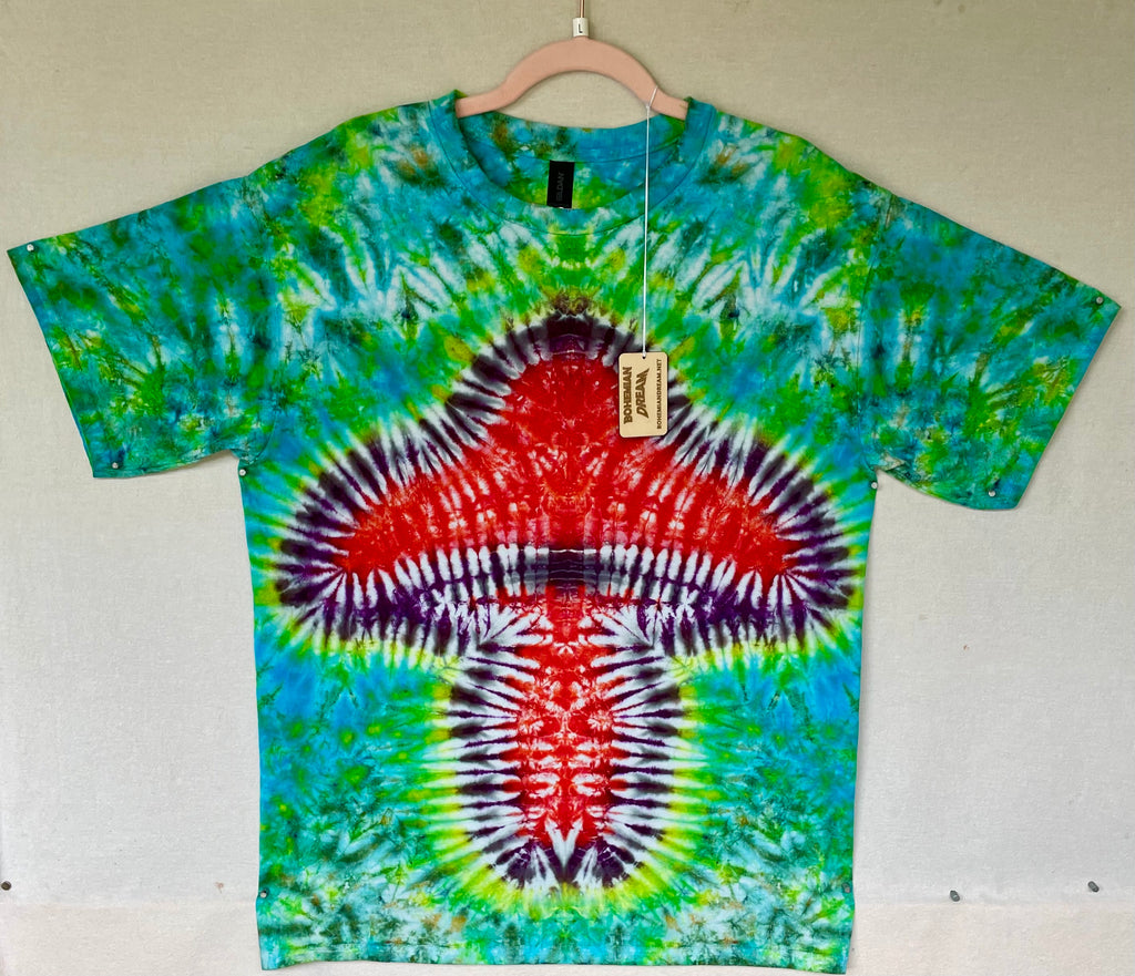 L GILDAN mushroom tie-dye