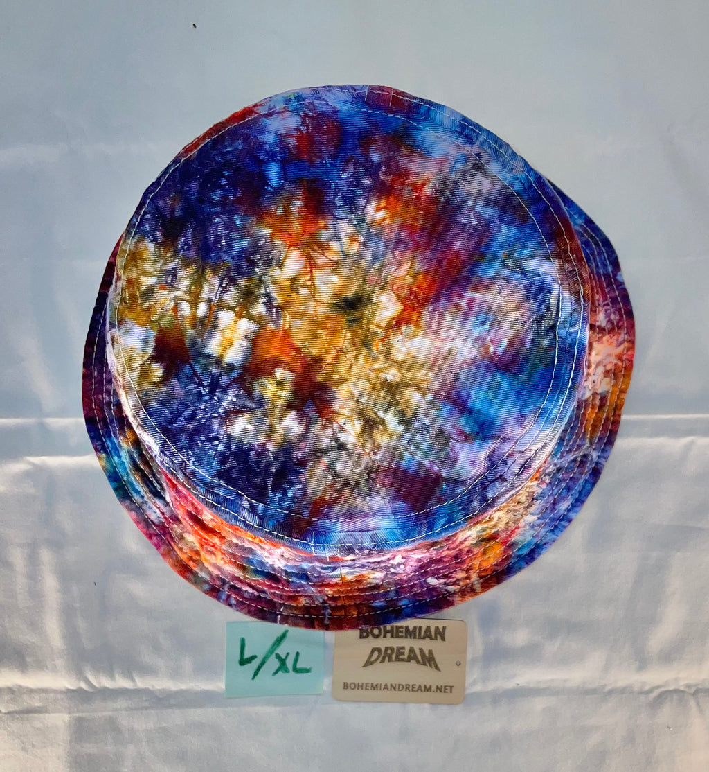 L/XL Short Brim Tiedye Bucket Hat
