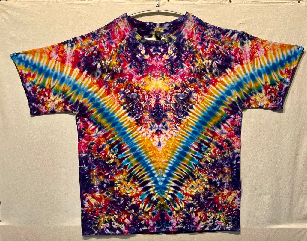 2XL V Tie-Dye GILDAN T-Shirt
