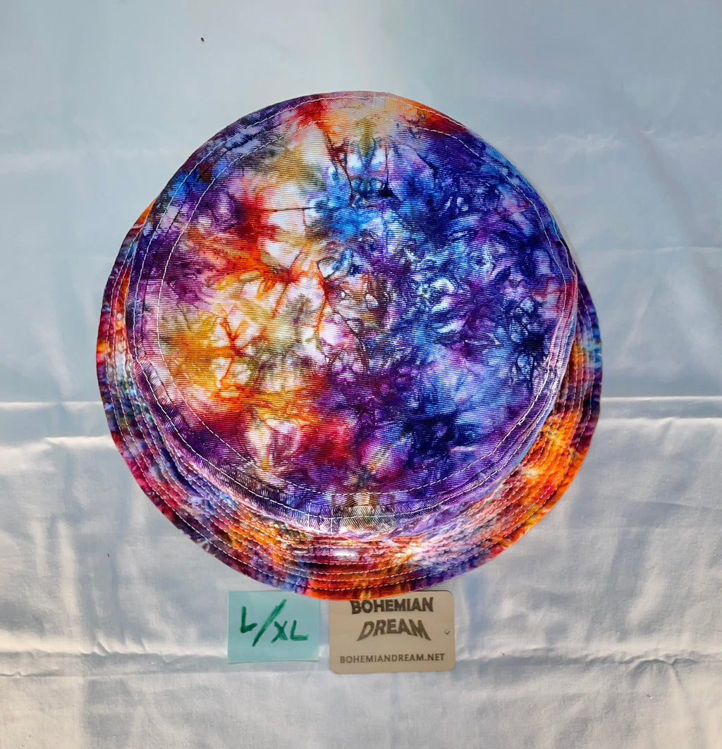 L/XL Short Brim Tiedye Bucket Hat