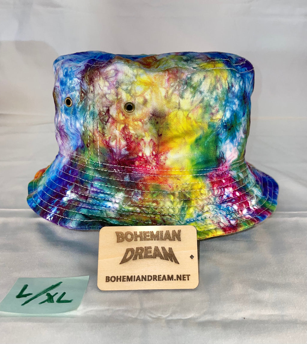 L/XL Short Brim Tiedye Bucket Hat