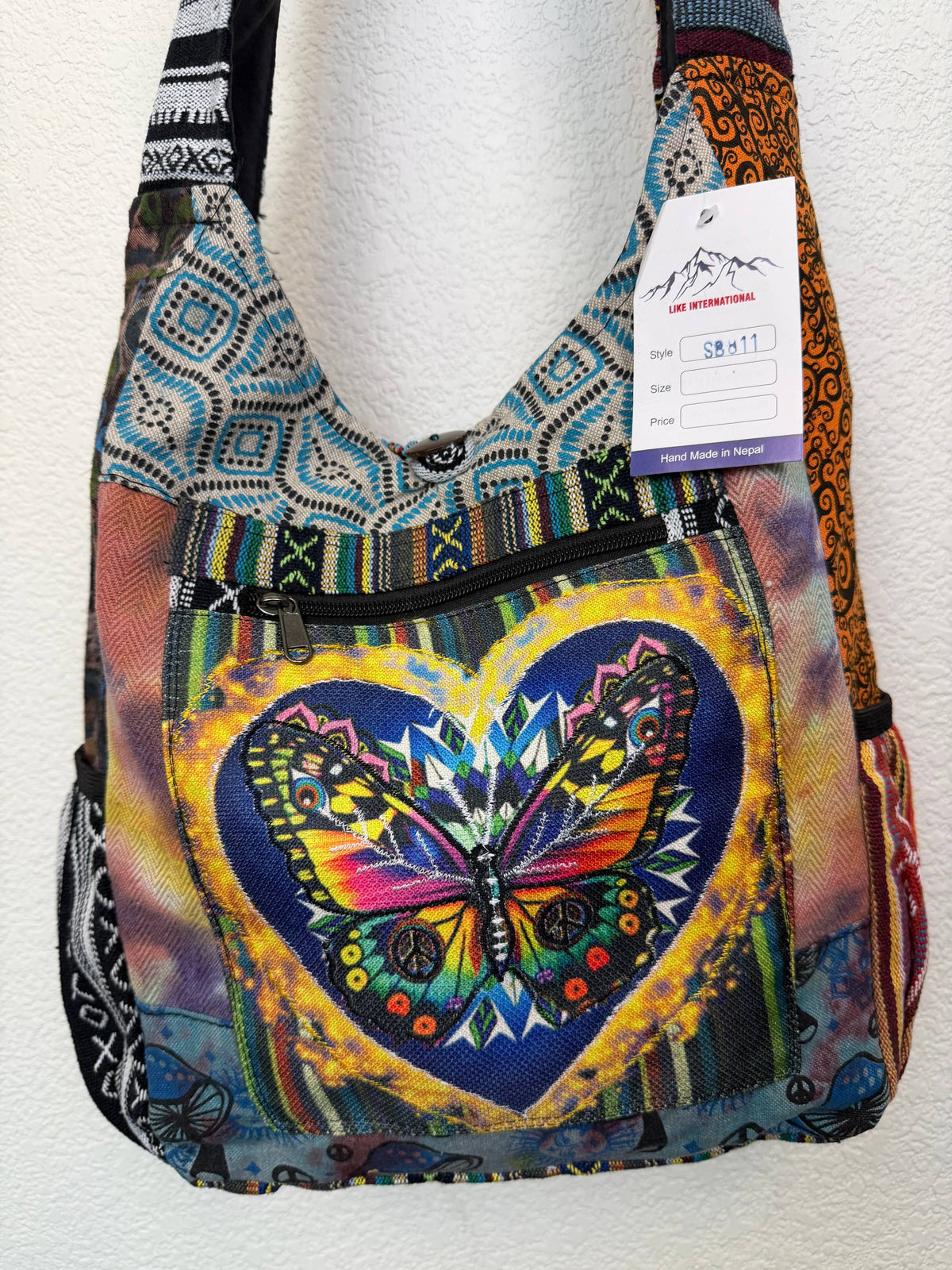 Hobo Bag with Colorful Butterfly Embroidery- Everyday Bag!