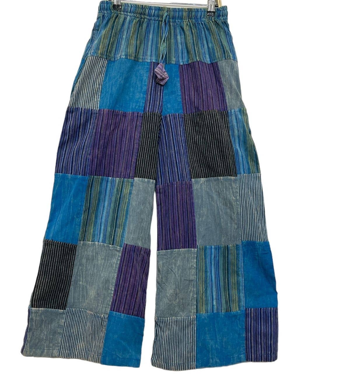 Cotton Multi Patch Purple lake Palazzo Pant D1021 : L