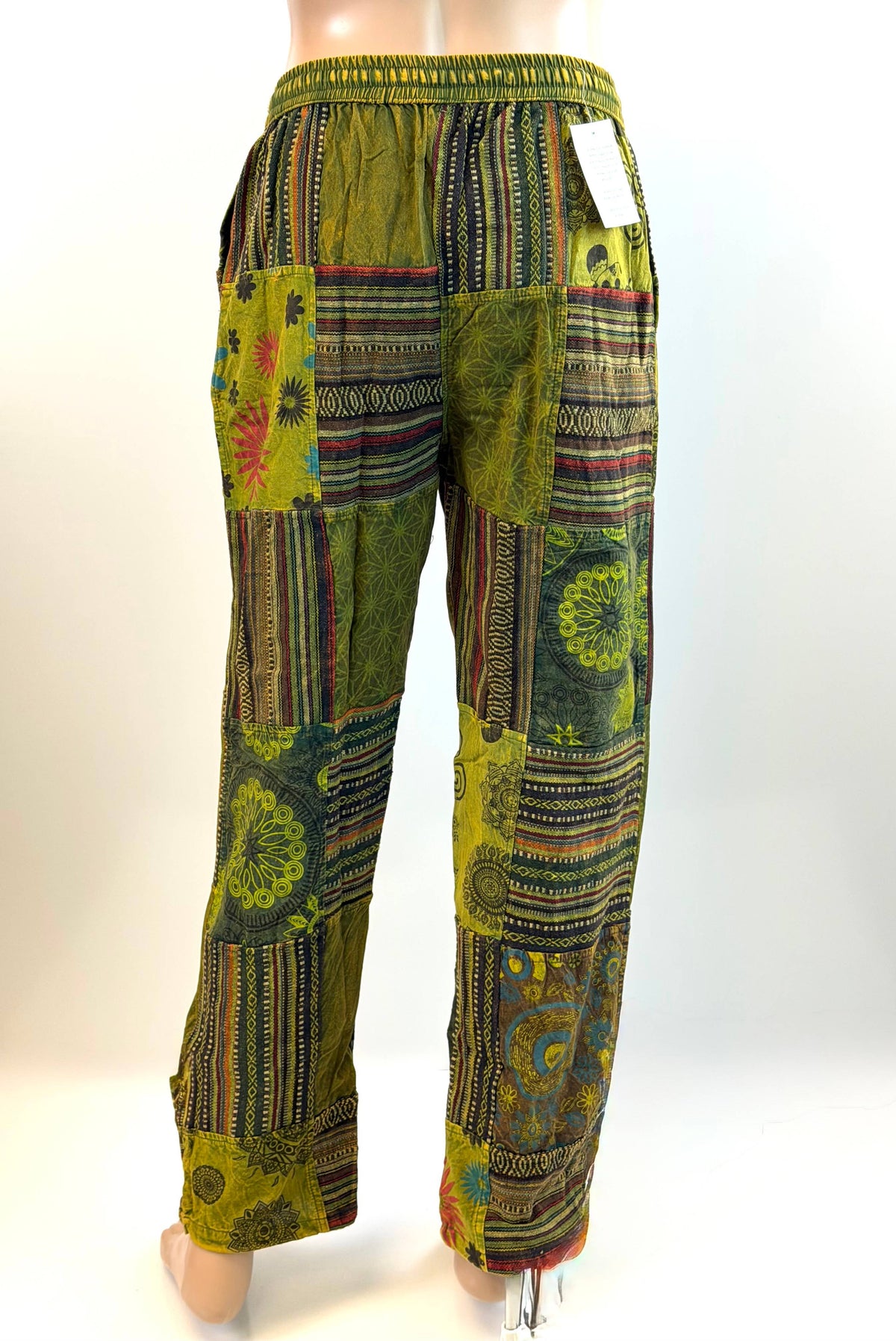 Cotton Handmade Patchwork Boho Everyday Drawstring Pants 