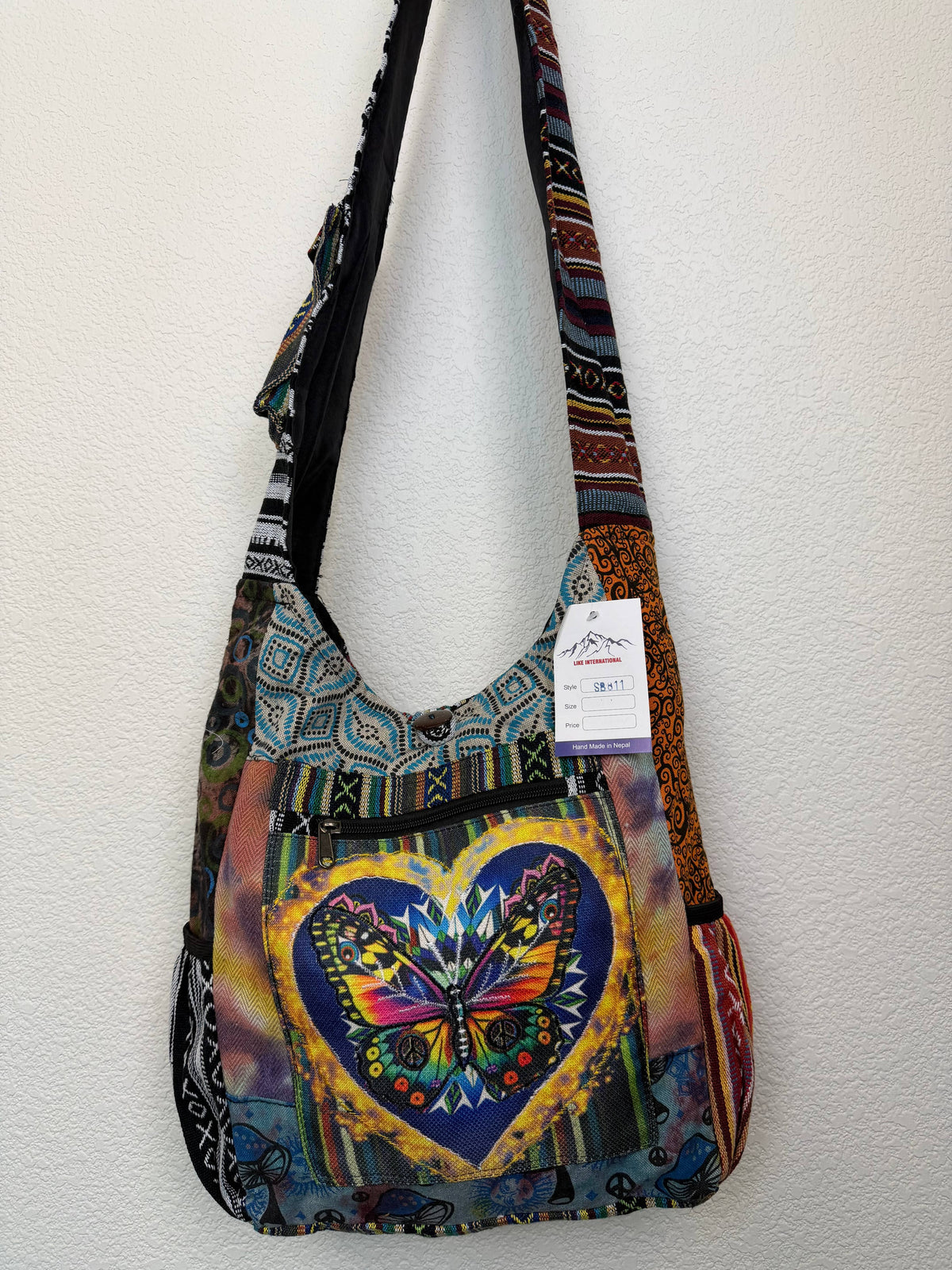 Hobo Bag with Colorful Butterfly Embroidery- Everyday Bag!